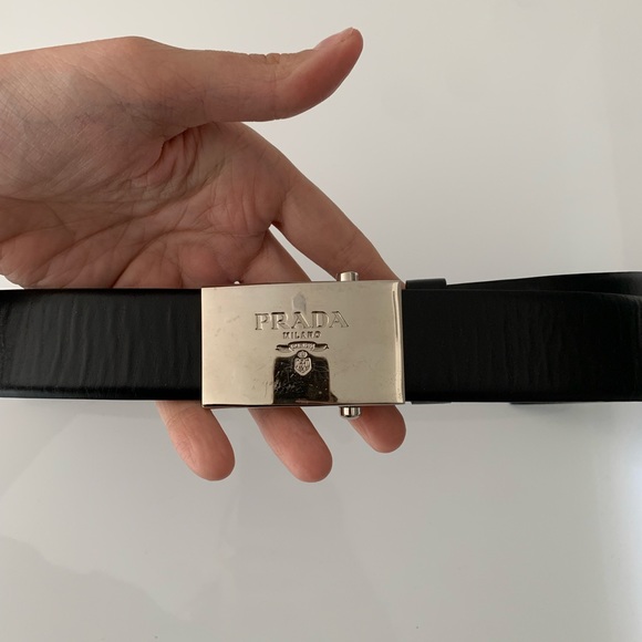 Women’s Black Leather Prada Belt - Picture 2 of 3